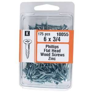  Midwest Phillips Flat Head Wood Screws, 6 x 3/4