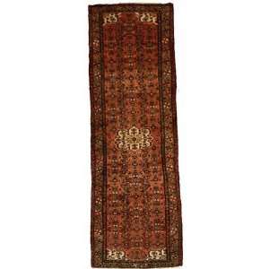  36 x 103 Red Persian Hand Knotted Wool Hossainabad 