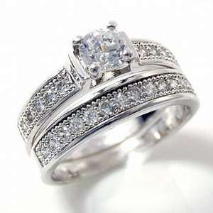  Detailed Design Sterling Silver Engagement Wedding Ring 