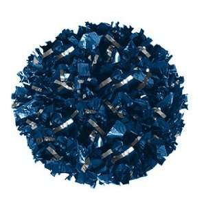 Solid Plastic With Glitter Cheerleaders Poms NAVY BLUE/SILVER GLITTER 