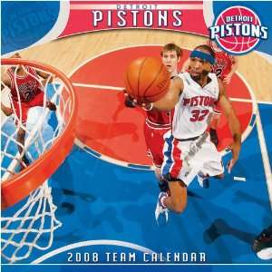  DETROIT PISTONS 2008 NBA Monthly 12 X 12 WALL CALENDAR 