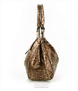 omens Leopard Genuine Leather Shoulder Tote Bag 8001UK  