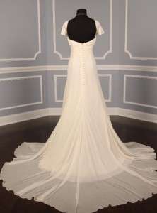   Ivory Silk Chiffon Off Shoulder Couture Wedding Dress Gown  