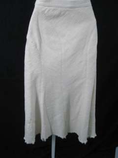 DEREK LAM White Cotton Ankle Length A Line Skirt Sz 8  