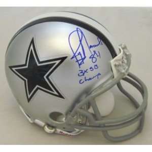   Hand Signed Dallas Cowboys Mini Helmet w/3x SB Champs inscripiton