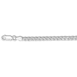   Silver 10 Inch X 3.0 mm Rombo Chain Anklet   JewelryWeb Jewelry