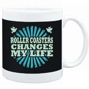 Mug Black  Roller Coasters changes my life  Hobbies  