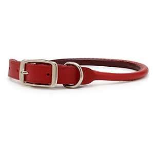   5/8 Rolled Leather Collar in Red