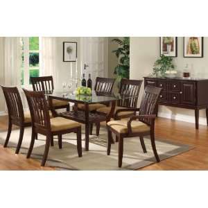  6 Pc Table Set with Glass Table Top Furniture & Decor