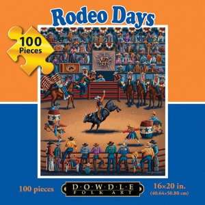  Dowdle Folk Art Rodeo Days 100pc 16x20 Puzzles Toys 