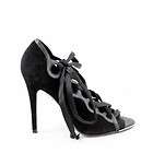 Devi Kroell Black Suede Lace Front High Heels Sz. 35 1/