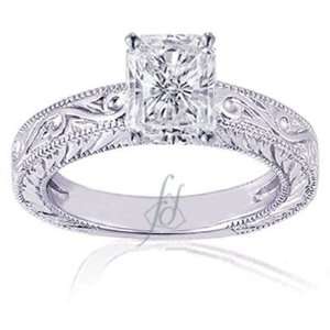   Engraved Diamond Engagement Ring SI1 F Fascinating Diamonds Jewelry