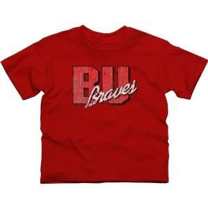  Bradley Braves Youth Distressed Primary T Shirt   Red 