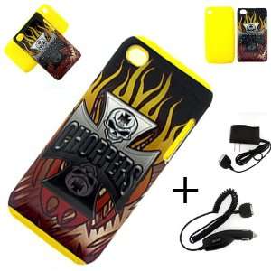 Apple iPod Touch 4G HYBRID (2 IN 1) CASE BURNING STEEL CHOPPERS COVER 