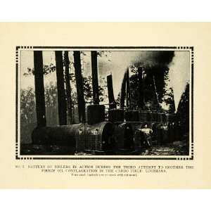  1911 Print Fierce Oil Conflagration Battery Boilers LA 