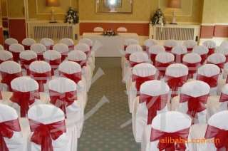 PCS Wedding Organza Chair Cover Sashes Sash Party Banquet Decor Bow 