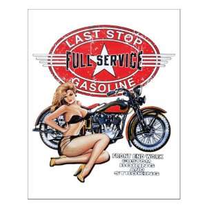  Small Poster Last Stop Full Service Gasoline Motorcycle 