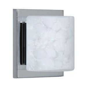   Paolo One Light Wall Sconce in Polished Nickel Glass Shade Opal Frost