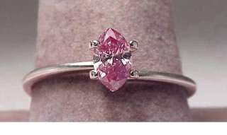 Rare Pink Diamond / 14k gold Engagement Ring GIA Graded  
