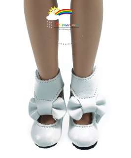 White Mary Jane Bow Boots Shoes for 12 Tonner Marley  
