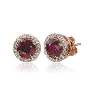 Effy Jewelers Effy® 14K Rose Gold Diamond and Ruby Earrings 2.20 Tcw.