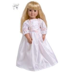   Princess Bride Wedding Dress for 18 Doll + Free Hair Bow Toys