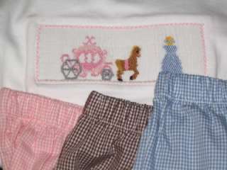   La Fete girls Smocked LS TEE shirt 24M 4T PRINCESS Carriage Cinderella