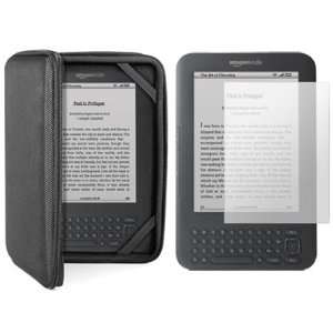  Black Hard Case Cover & Screen Protector for  Kindle 