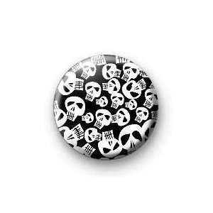   Pinback Button 1.25 Pin / Badge ~ Skull Skeleton Emo Goth Halloween