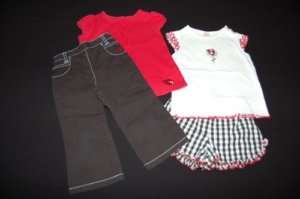   GYMBOREE Ladybug Outfit Red Fly Away Shirt Top & Black Capri Set 3T 3