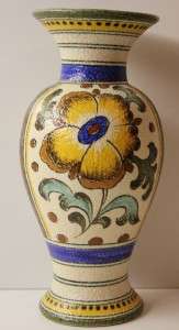 Vintage superb Gouda Holland Hand Painted flower vase.  