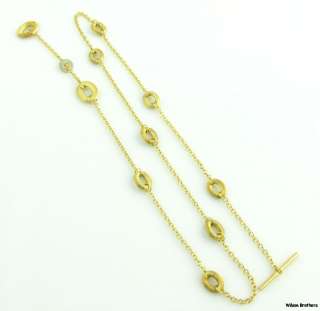 17 Authentic NANIS Oval MATTE Chain NECKLACE   18k Solid Yellow Gold 