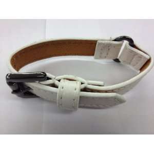  White leather bracelet with watch band design Everything 