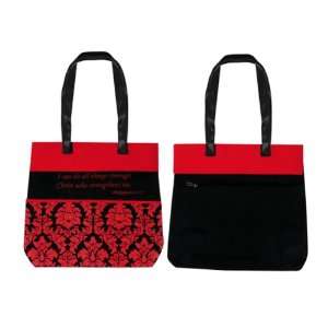  Inspirational Black and Red Water Repellant Tote  I Can Do 