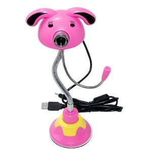  USB 3.0MP Flexible Webcam with Microphone, Cartoon Pink 