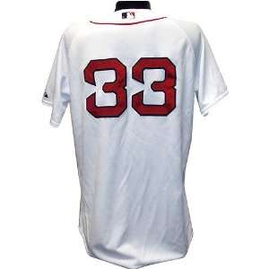 Jason Varitek #33 2009 Red Sox Spring Training Game Used White Jersey 