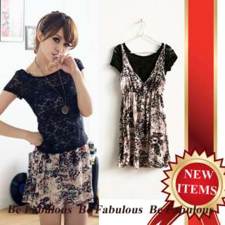 Abstract Love Noise Dress +Free Lace Tee L XL 1X 2X 3X  