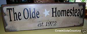 Primitive Special Date Wood Sign   The Old Homestead  