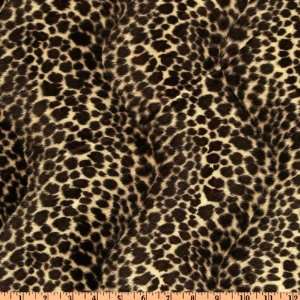 62 Wide Wavy Soft Fur Cheetah Black/Tan Fabric By The 