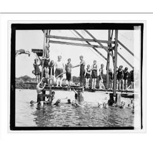    Historic Print (L) Davis, swimming, Moosehead