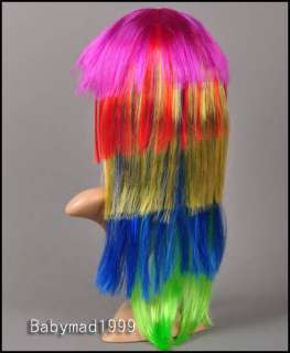 New Fashion Long Colorful Multi level Women Costumes Hair Wig BH03 