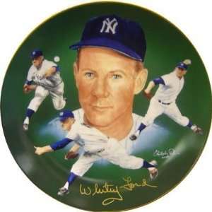  Autographed Whitey Ford Signed Plate   MLB Dinner Sets 
