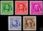 1940 Famous Americans Series COMPLETE, 35 Stamps  