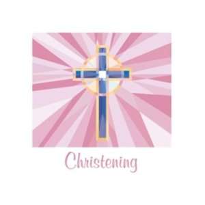  Stained Glass Christening Beverage Napkins   Pink Case 