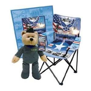 Air Force 3 piece set   Bear, Blanket, & Quad Chair