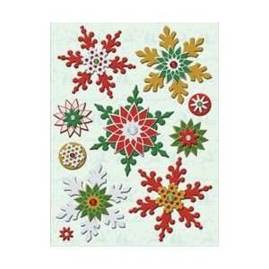  K & Company Evergreen Adhesive Chipboard Snowflakes With 