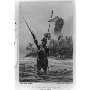 Balboa claiming dominion over the South Seas,c1893 