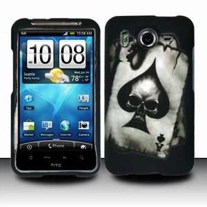 For HTC INSPIRE 4G Hard Rubberized Cover Phone Case SPADE ACE SKULL 