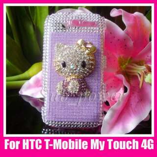   kitty Bling Crystal Case cover for HTC T Mobile mytouch 4G B11  
