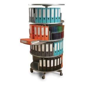  2 Tier Rotary Binder and Mixed Media Carousel with Floor 